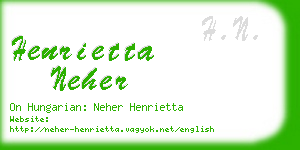 henrietta neher business card